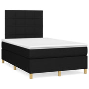 kontinentalseng med LED-lys 120x190 cm stof sort