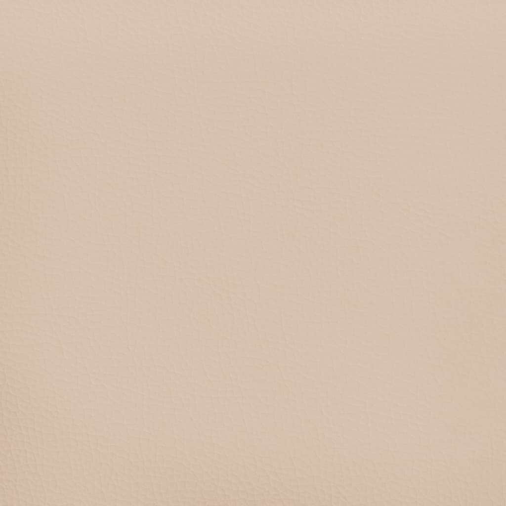 kontinentalseng LED-lys 120x190 cm kunstlæder cappuccinofarvet