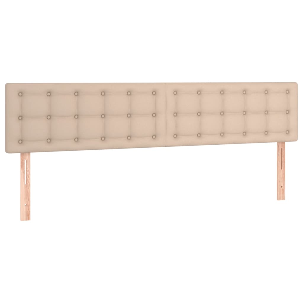 kontinentalseng LED-lys 120x190 cm kunstlæder cappuccinofarvet