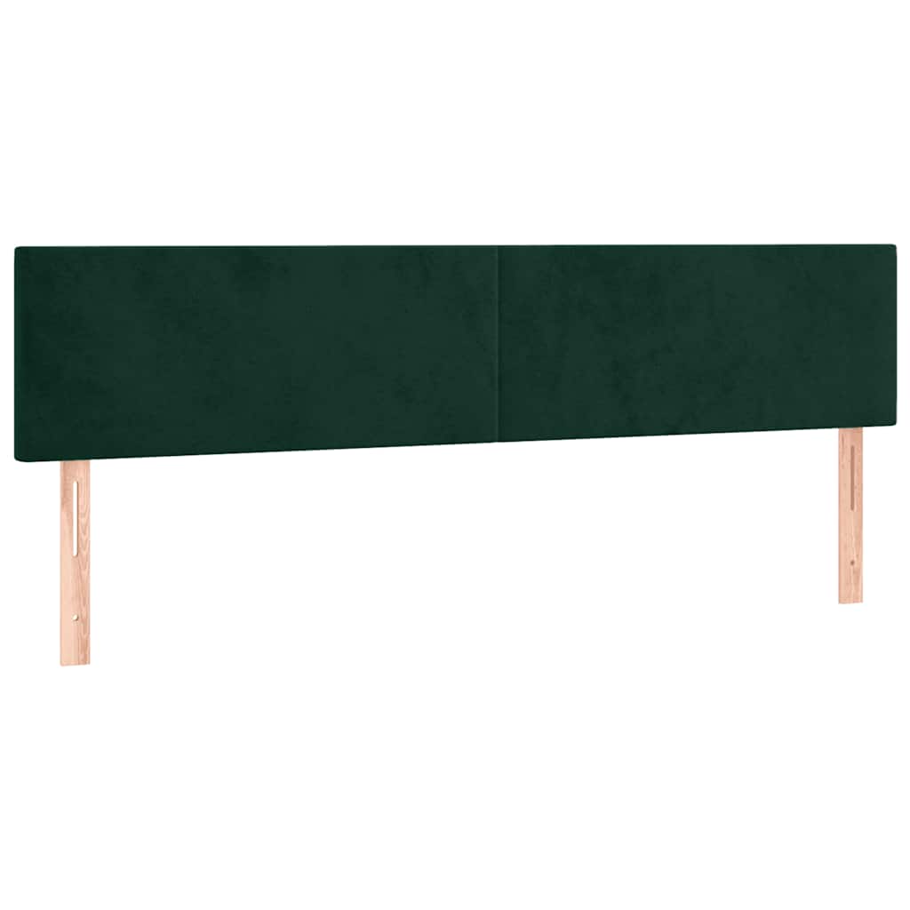 kontinentalseng med madras og LED-lys 120x190cm fløjl mørkegrøn