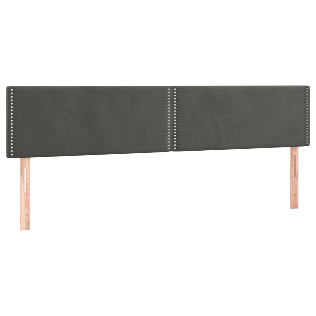 kontinentalseng med madras og LED-lys 120x190cm velour mørkegrå