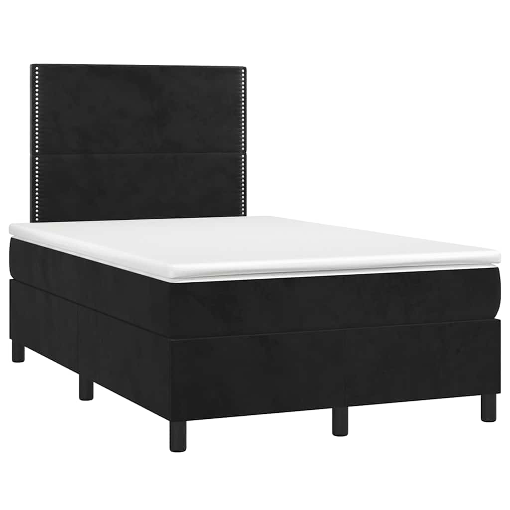 kontinentalseng med madras og LED-lys 120x190 cm velour sort