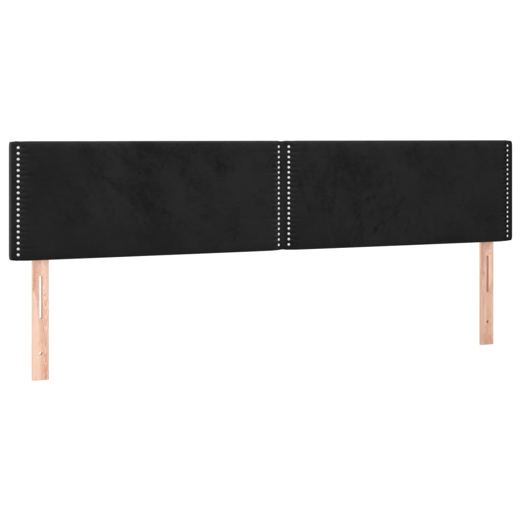 kontinentalseng med madras og LED-lys 120x190 cm velour sort