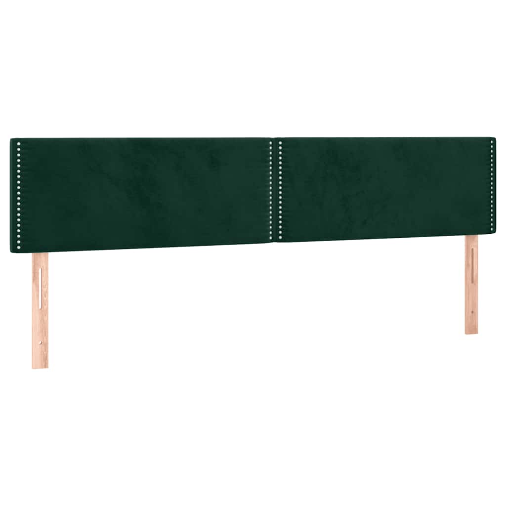 kontinentalseng med madras og LED-lys 120x190cm fløjl mørkegrøn