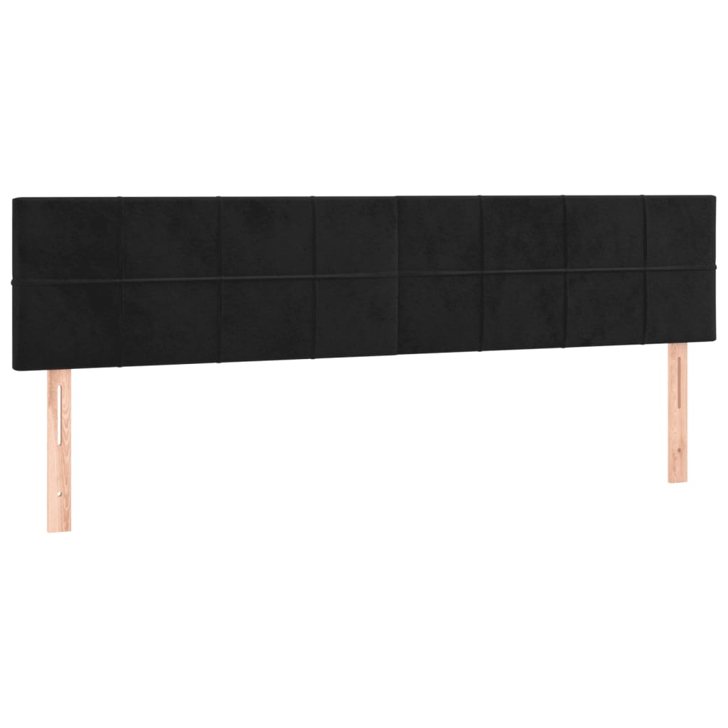 kontinentalseng med madras og LED-lys 120x190 cm fløjl sort