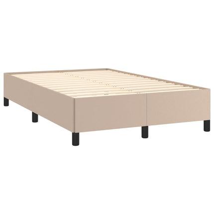 kontinentalseng 120x190 cm kunstlæder cappuccinofarvet
