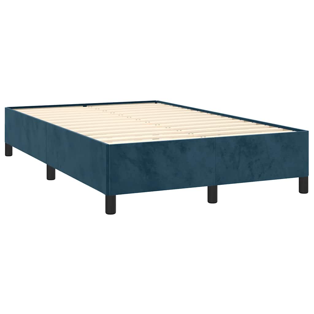 kontinentalseng med madras 120x190 cm velour mørkeblå