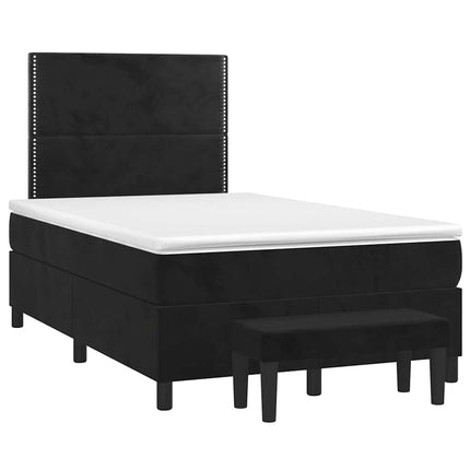 kontinentalseng med madras 120x190 cm velour sort