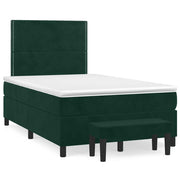 kontinentalseng med madras 120x190 cm velour mørkegrøn