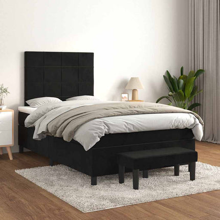 kontinentalseng med madras 120x190 cm velour sort