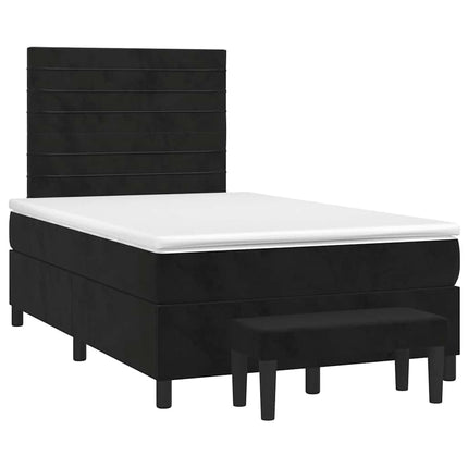 kontinentalseng med madras 120x190 cm velour sort