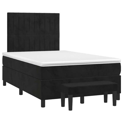 kontinentalseng med madras 120x190 cm velour sort