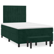 kontinentalseng med madras 120x190 cm velour mørkegrøn