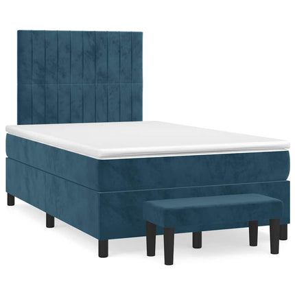 kontinentalseng med madras 120x190 cm velour mørkeblå