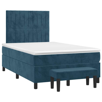 kontinentalseng med madras 120x190 cm velour mørkeblå