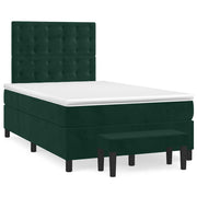 kontinentalseng med madras 120x190 cm velour mørkegrøn