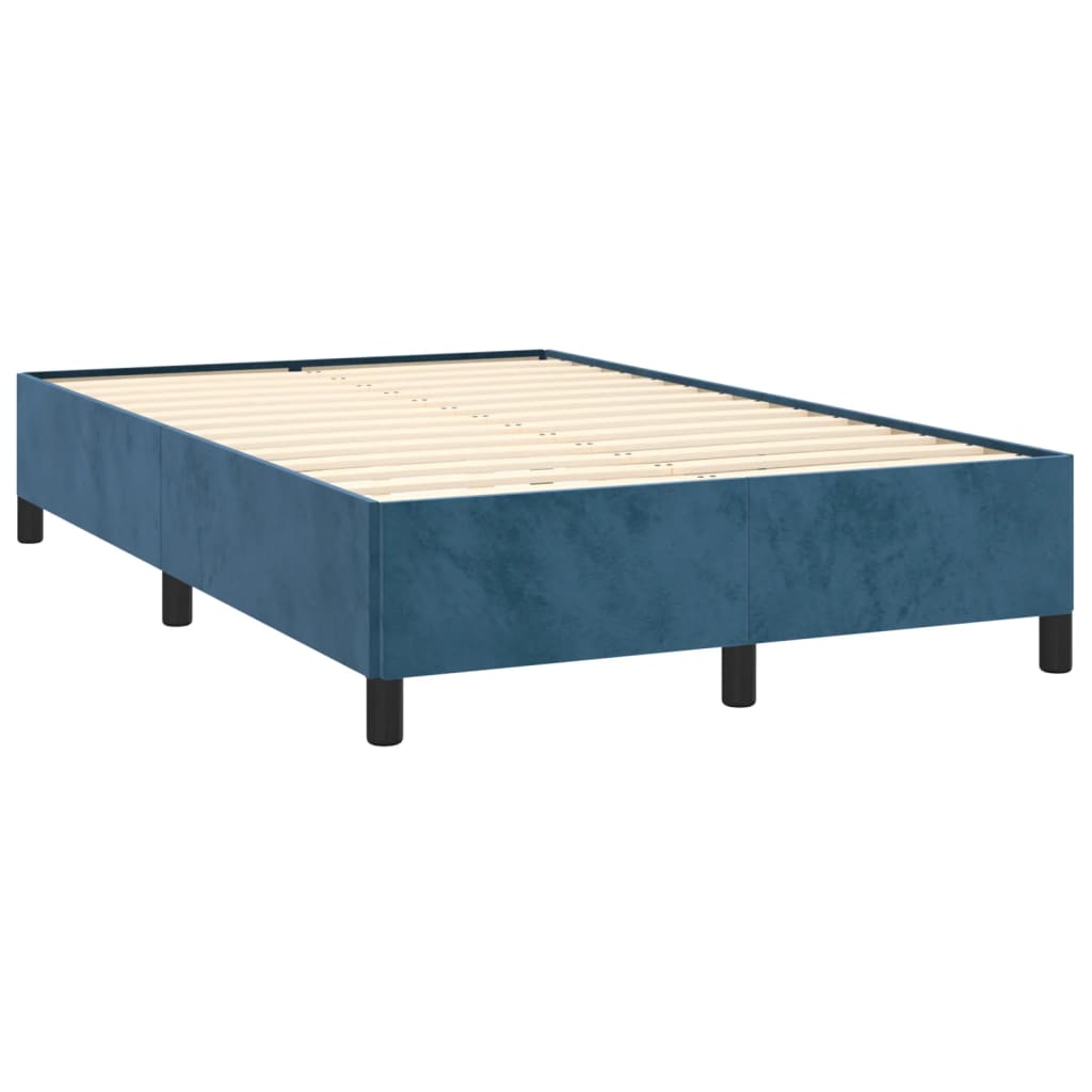 kontinentalseng med madras 120x190 cm velour mørkeblå