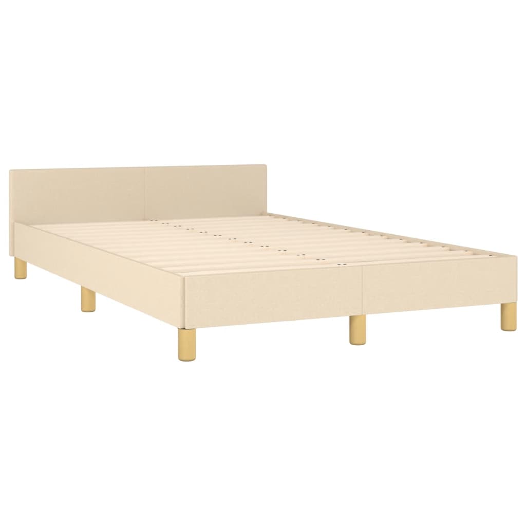 sengeramme uden madras 120x190 cm stof cremefarvet