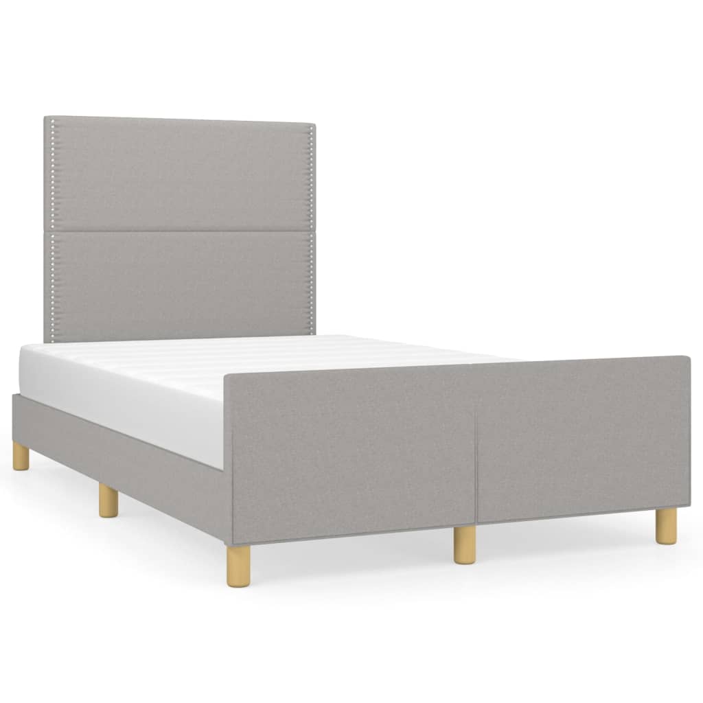 sengeramme uden madras 120x190 cm stof enkeltseng lysegrå