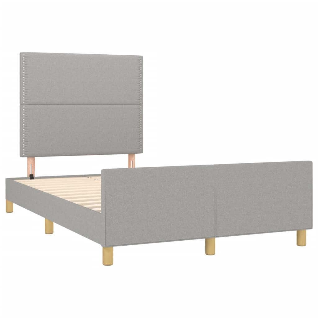 sengeramme uden madras 120x190 cm stof enkeltseng lysegrå