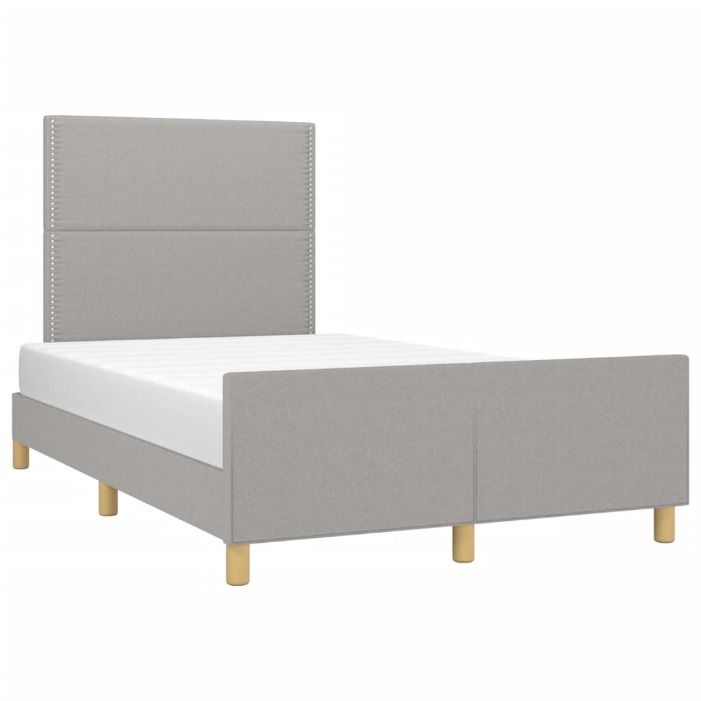 sengeramme uden madras 120x190 cm stof enkeltseng lysegrå