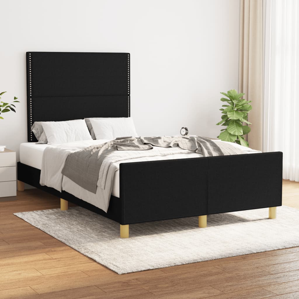 sengeramme uden madras 120x190 cm stof sort