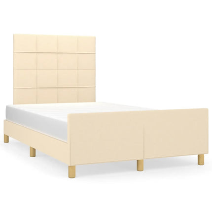 sengeramme uden madras 120x190 cm stof cremefarvet