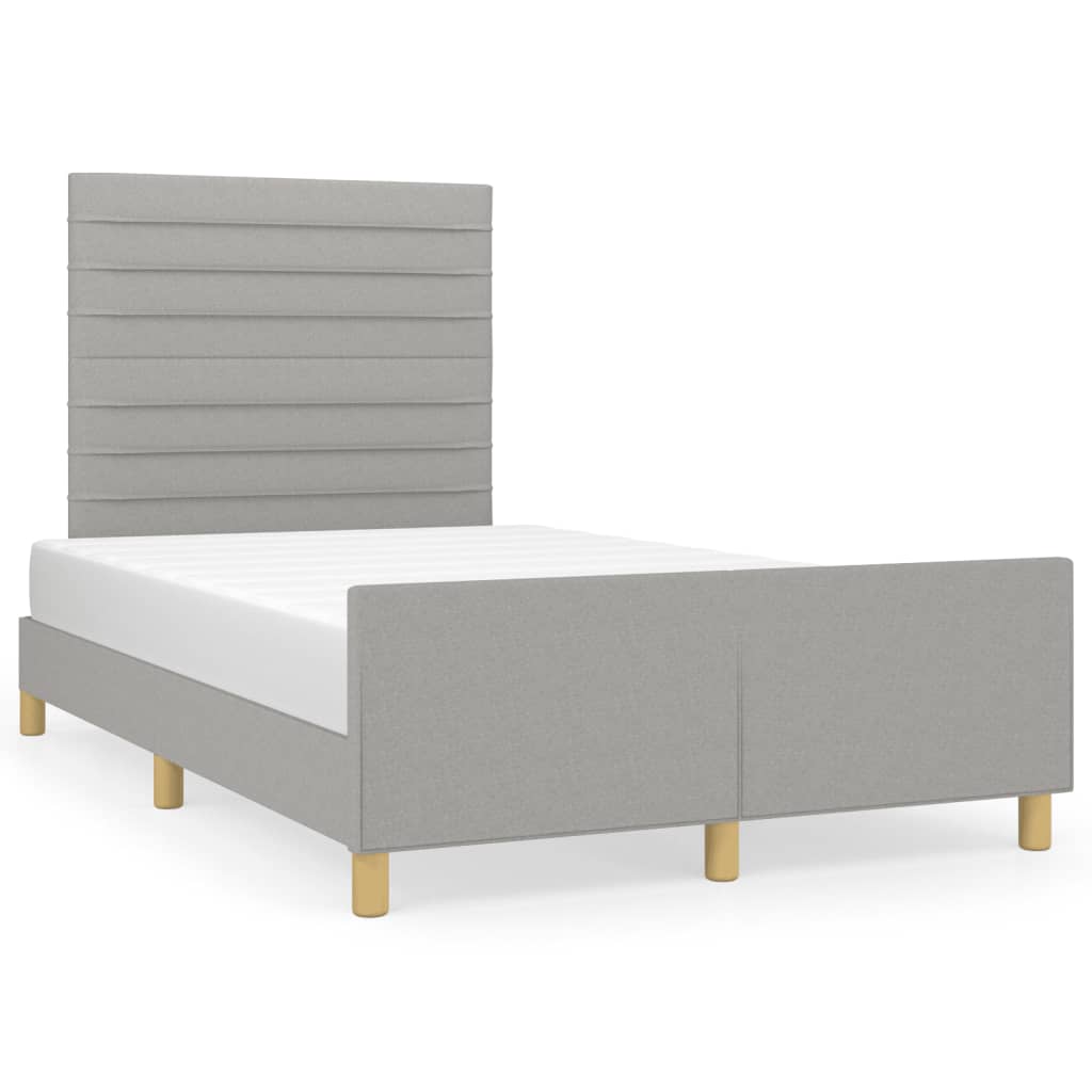 sengeramme uden madras 120x190 cm stof enkeltseng lysegrå