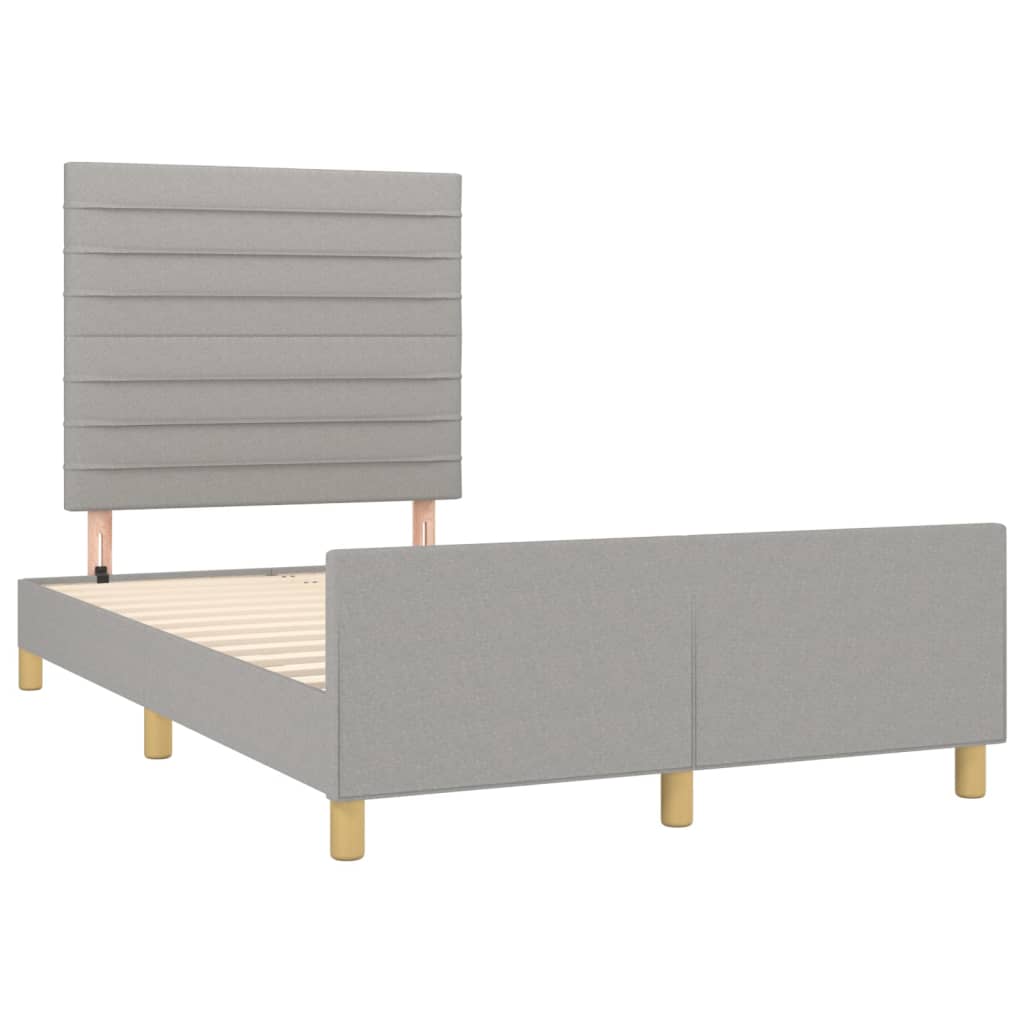 sengeramme uden madras 120x190 cm stof enkeltseng lysegrå
