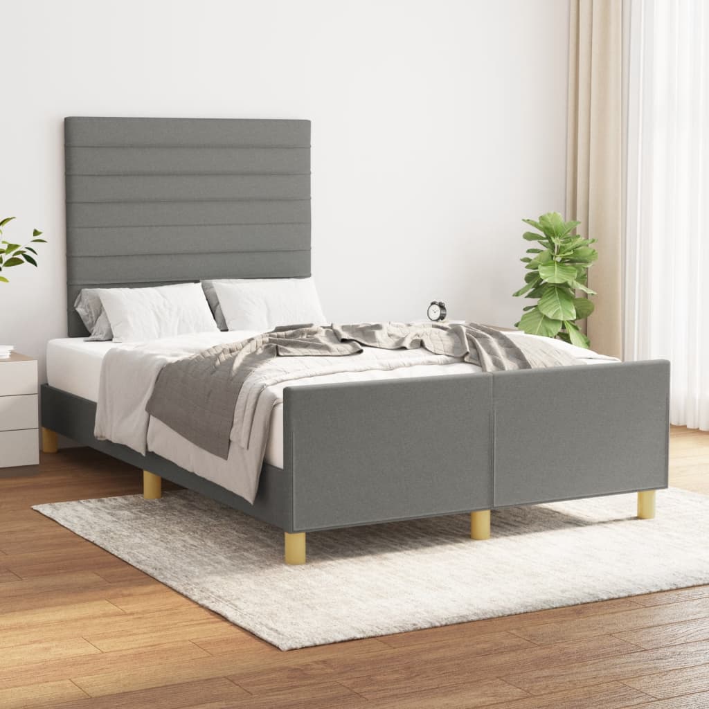 sengeramme uden madras 120x190 cm stof enkeltseng Mørkegrå