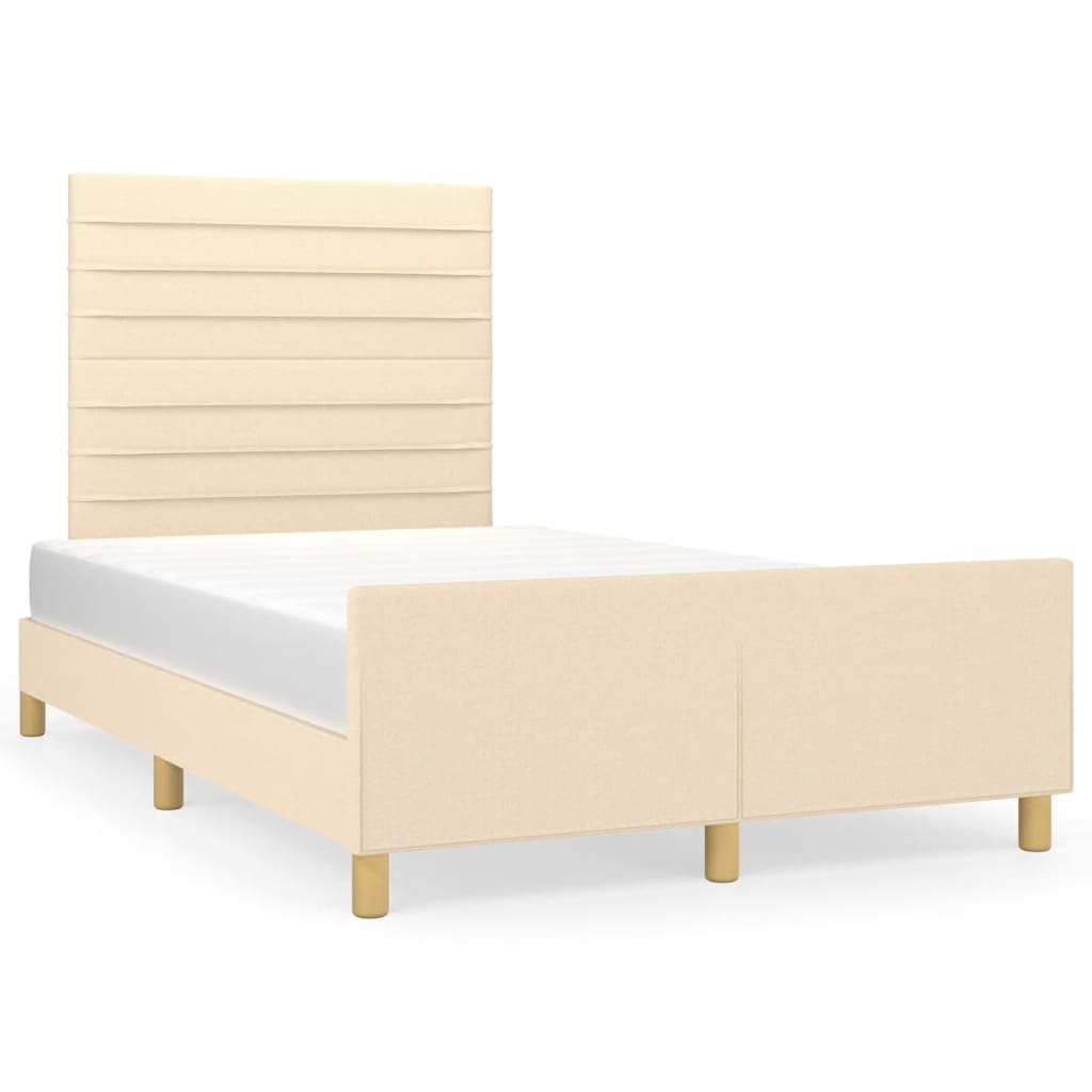 sengeramme uden madras 120x190 cm stof cremefarvet