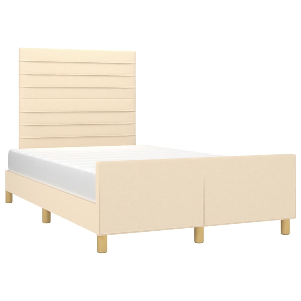 sengeramme uden madras 120x190 cm stof cremefarvet