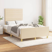 sengeramme uden madras 120x190 cm stof cremefarvet
