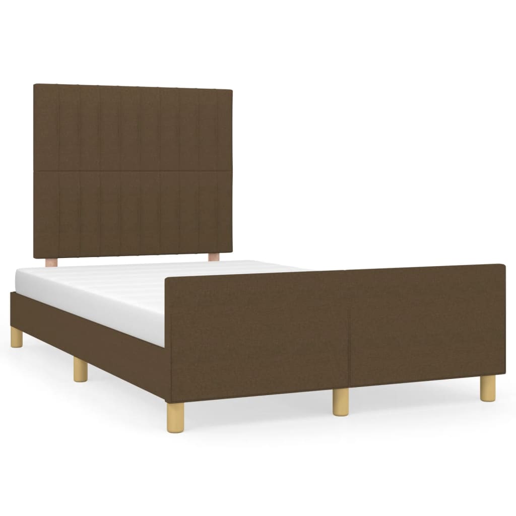 sengeramme uden madras 120x190 cm stof mørkebrun