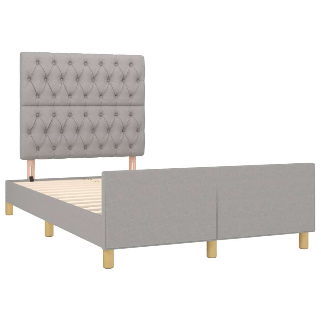 sengeramme uden madras 120x190 cm stof enkeltseng lysegrå