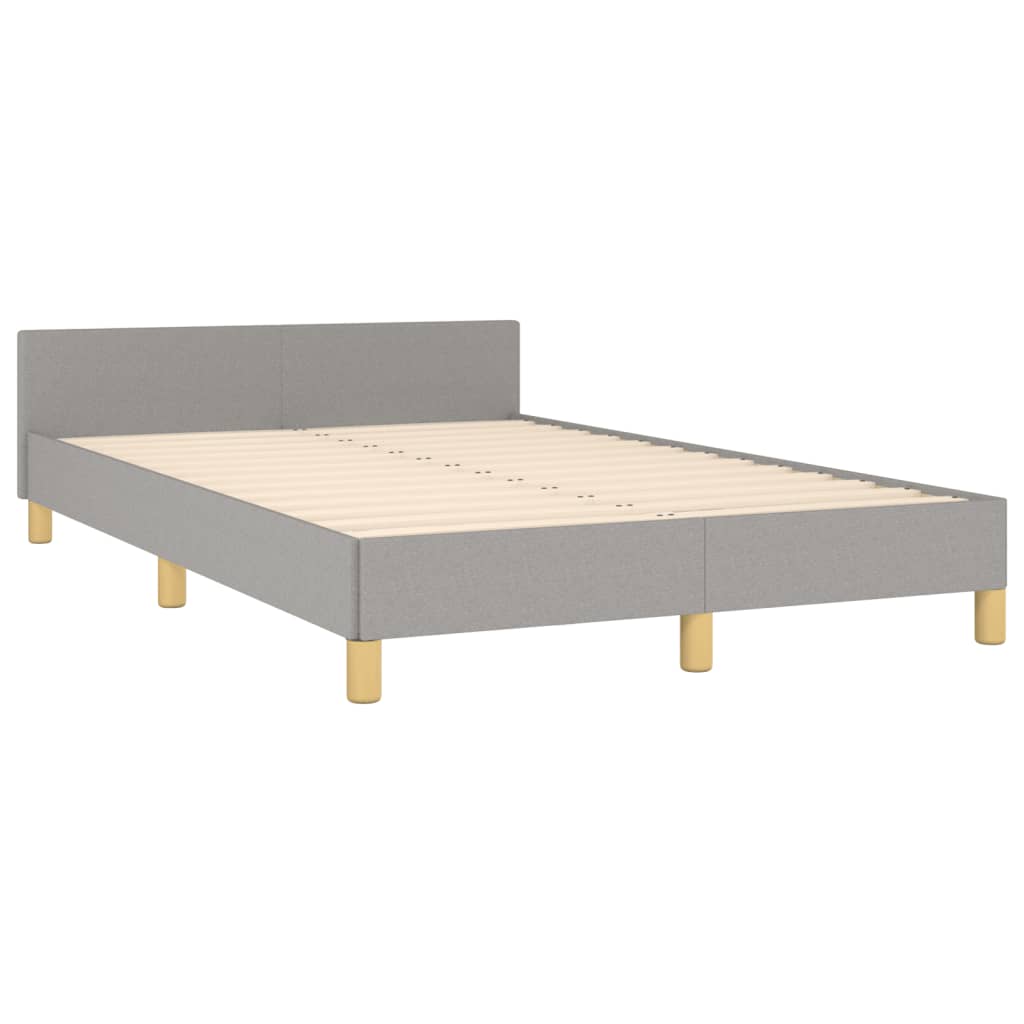 sengeramme uden madras 120x190 cm stof enkeltseng lysegrå