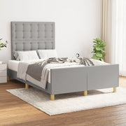 sengeramme uden madras 120x190 cm stof enkeltseng lysegrå