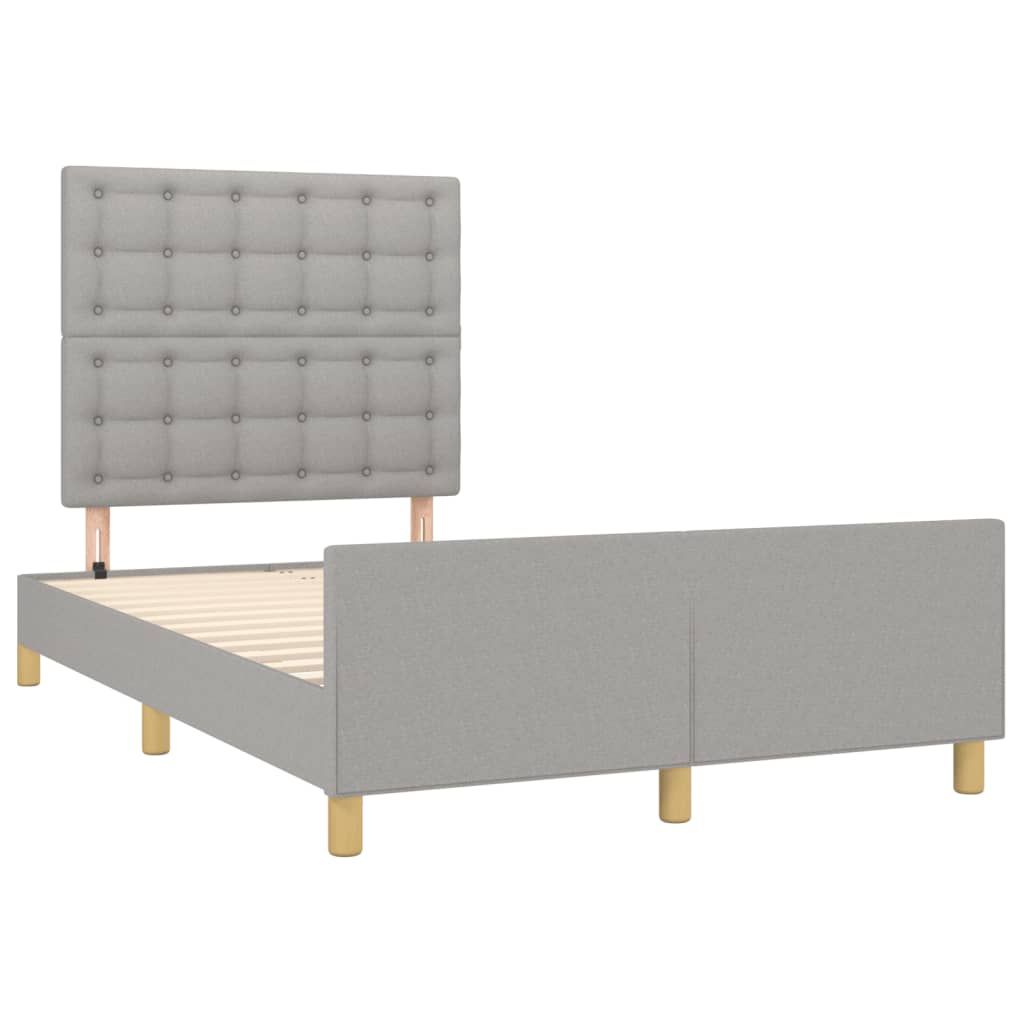 sengeramme uden madras 120x190 cm stof enkeltseng lysegrå