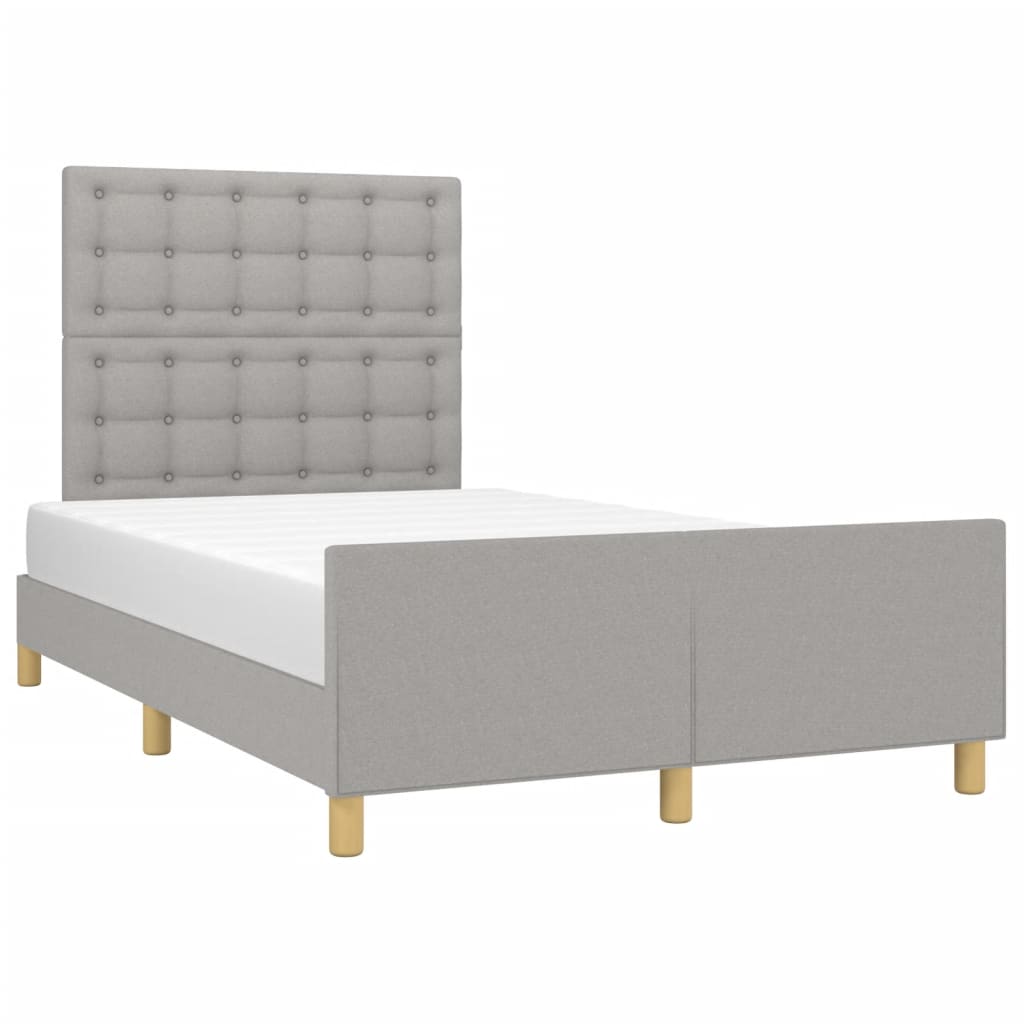 sengeramme uden madras 120x190 cm stof enkeltseng lysegrå