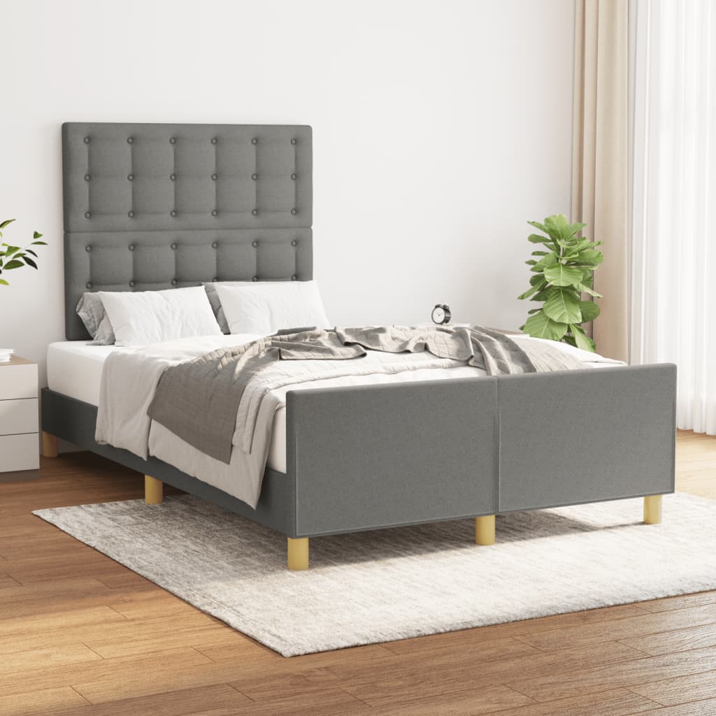sengeramme uden madras 120x190 cm stof enkeltseng Mørkegrå