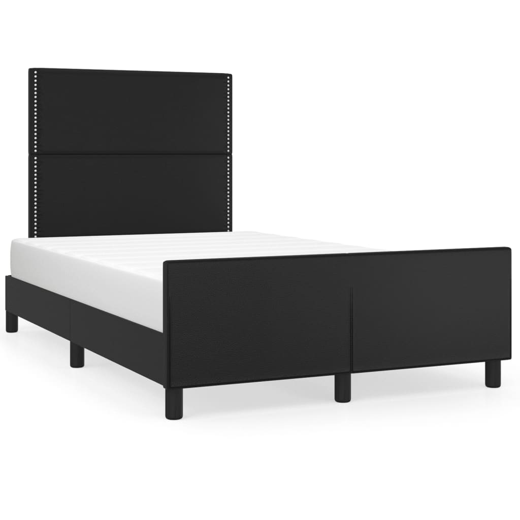 sengeramme uden madras 120x190 cm kunstlæder enkeltseng sort