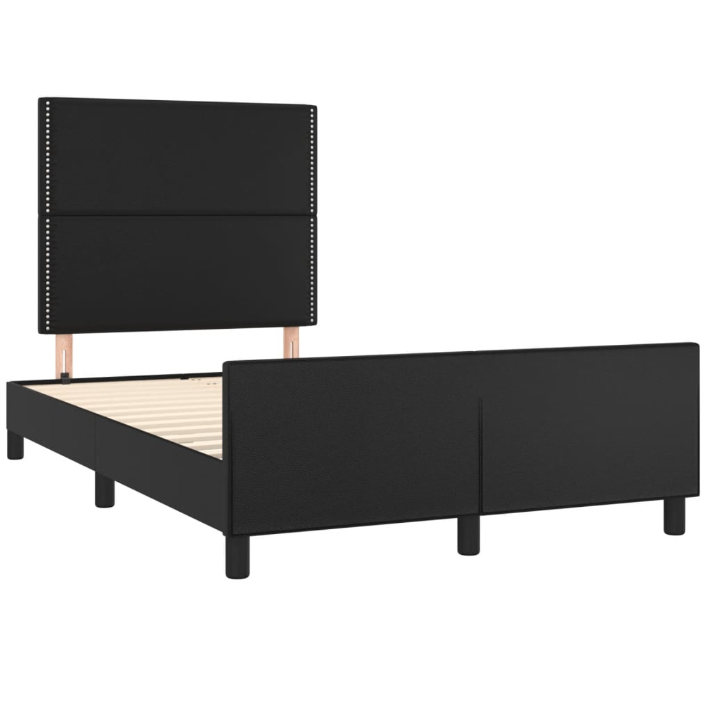 sengeramme uden madras 120x190 cm kunstlæder enkeltseng sort