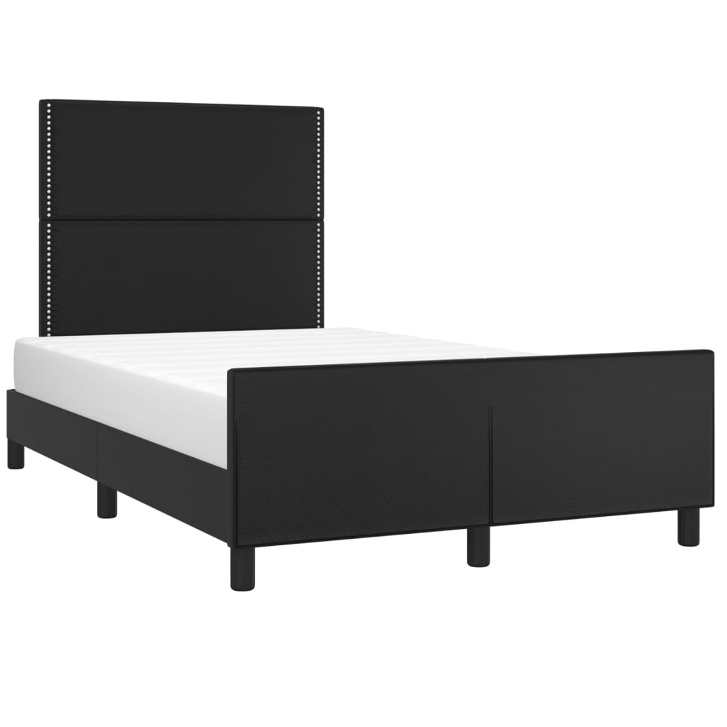 sengeramme uden madras 120x190 cm kunstlæder enkeltseng sort