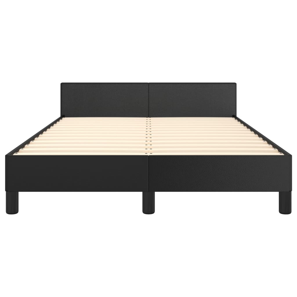 sengeramme uden madras 120x190 cm kunstlæder enkeltseng sort