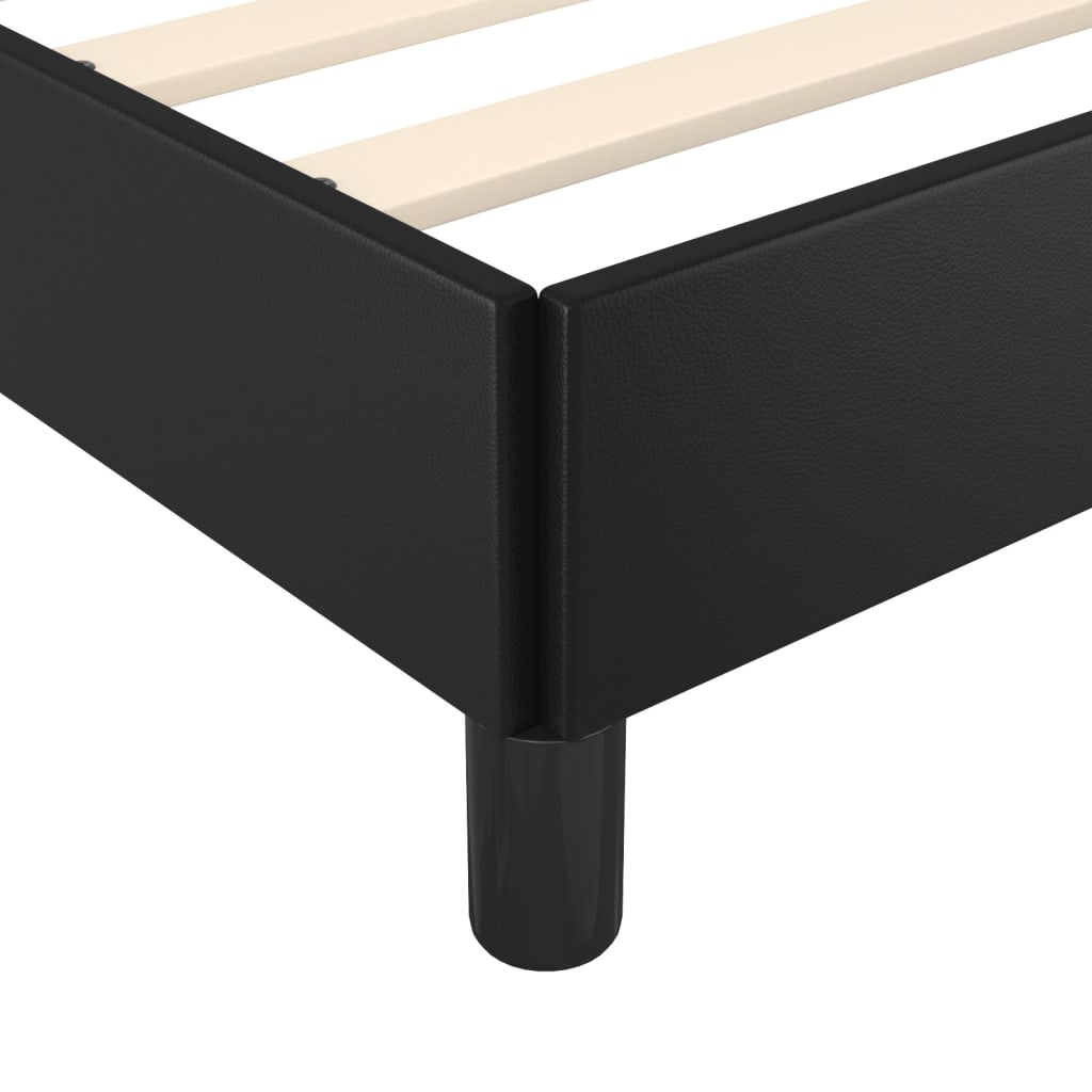 sengeramme uden madras 120x190 cm kunstlæder enkeltseng sort