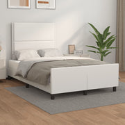 sengeramme uden madras 120x190 cm kunstlæder enkeltseng hvid