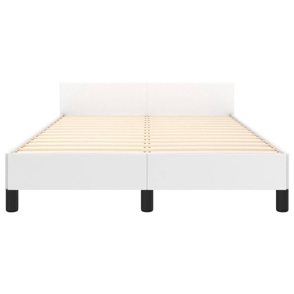 sengeramme uden madras 120x190 cm kunstlæder enkeltseng hvid