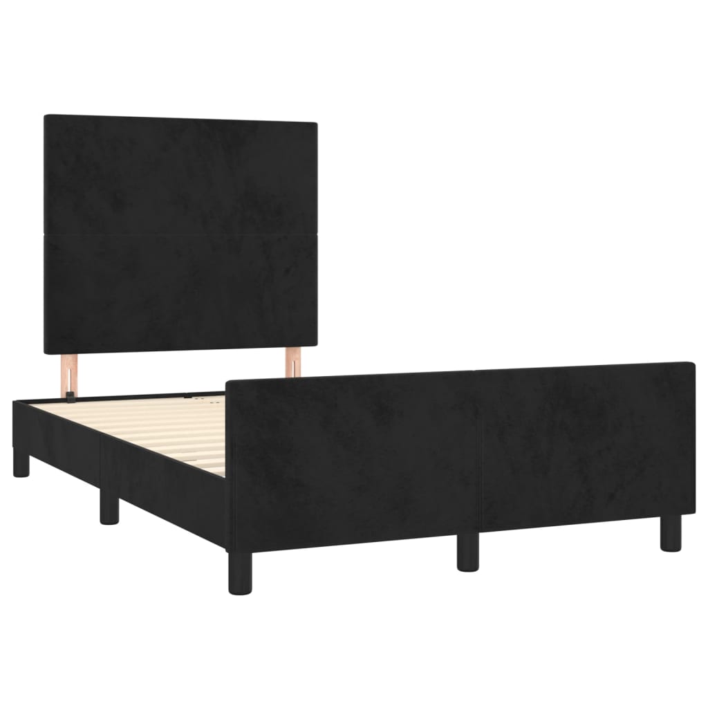 sengeramme uden madras 120x190 cm fløjl enkeltseng sort