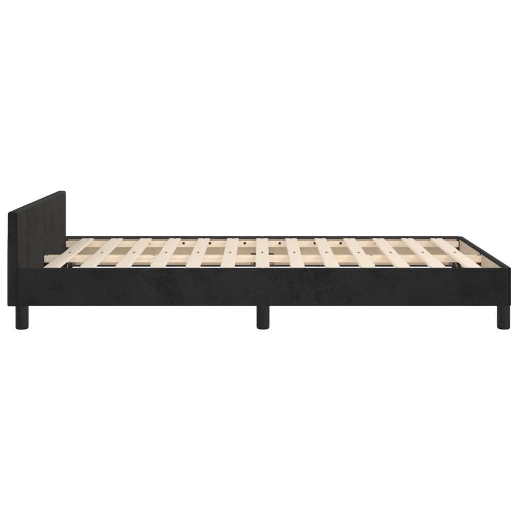 sengeramme uden madras 120x190 cm fløjl enkeltseng sort