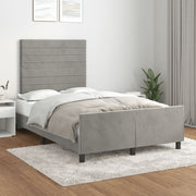 sengeramme uden madras 120x190 cm fløjl enkeltseng lysegrå